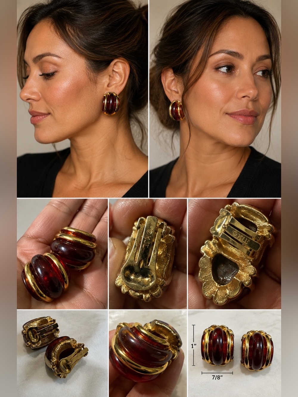 Vintage gold toneKenneth JayLane clipon earrings